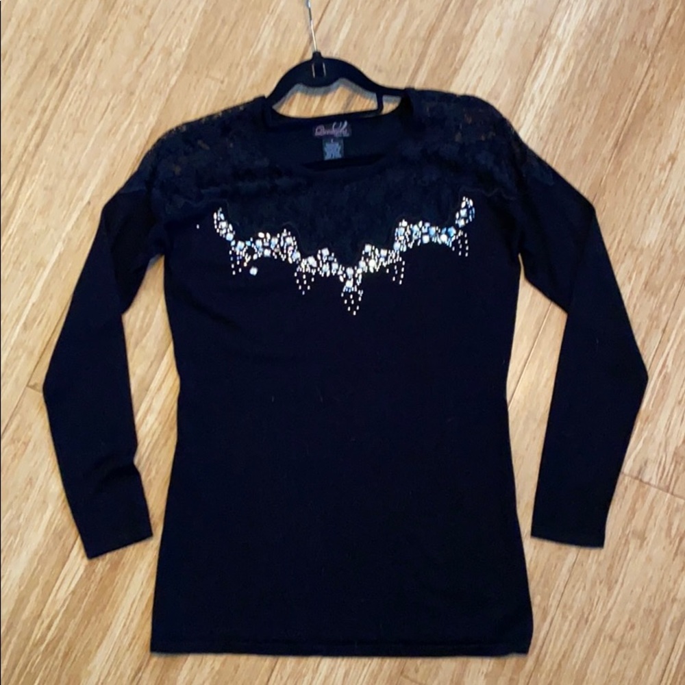 Lace and blingy 3/4 sleeve